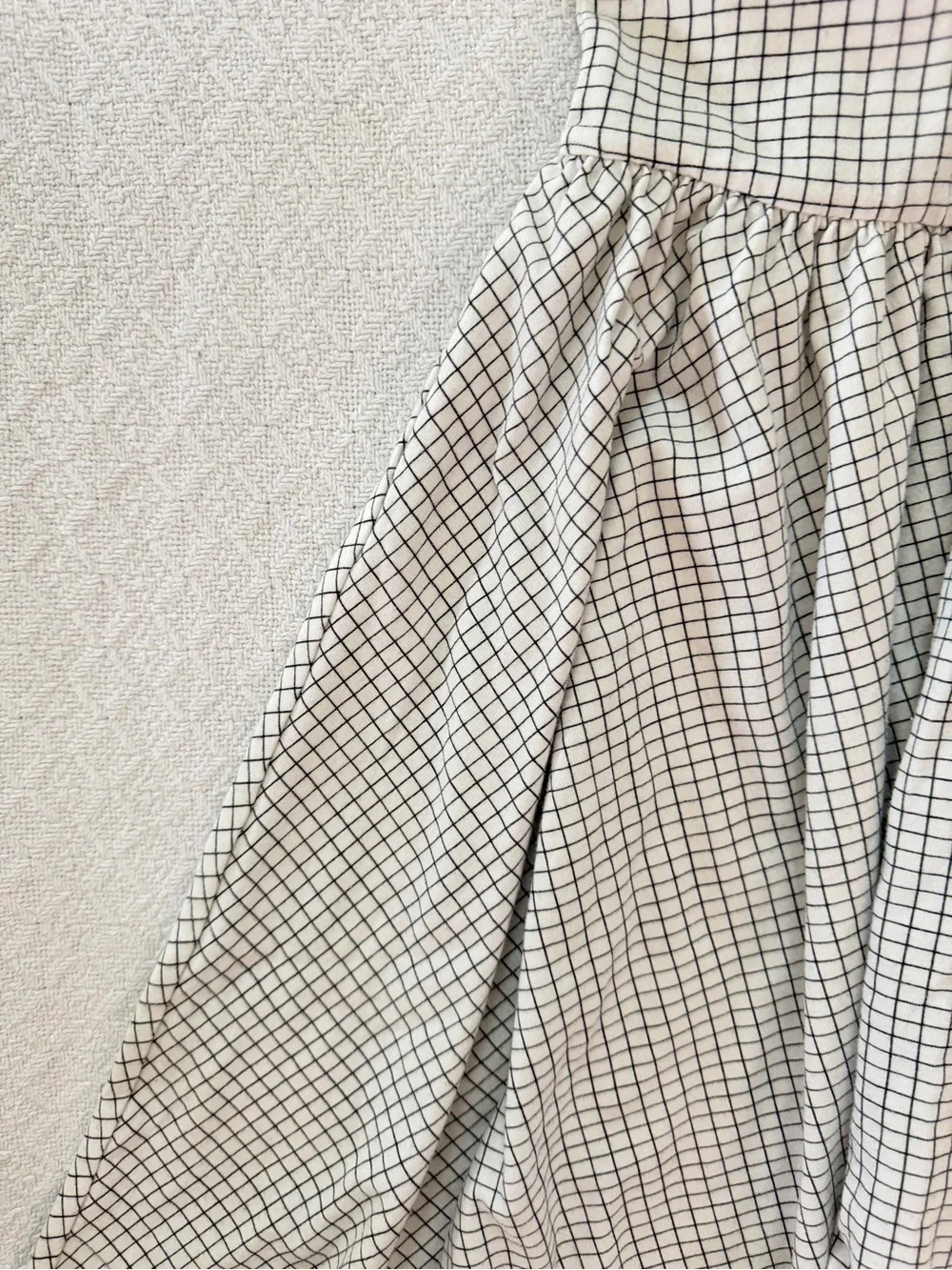 Alice + Ames Black & White Windowpane Cotton Short sleeve Twirl Dress